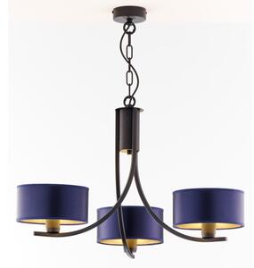 Jupiter 2099 - Lampadario a catena ARTHUR 3xE27/15W/230V blu/nero