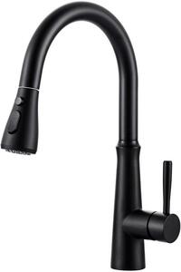 Rubinetto da cucina in acciaio inossidabile, rubinetto da cucina estraibile resistente alle alte pressioni, rubinetto da cucina girevole a 360 gradi con 2 tipi di getto d'acqua, rubinetto da cucina in acciaio inossidabile, nero