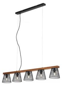 Briloner 4077-055 - Lampadario a sospensione con cavo WOOD & STYLE 5xE14/25W/230V
