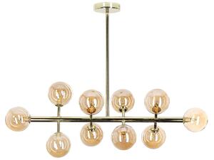 Lampadario moderno con 10 luci in acciaio color oro soggiorno sala da pranzo minimalista contemporaneo Beliani
