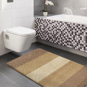 Morbido tappetino da bagno di colore beige 50 cm x 80 cm + 40 cm x 50 cm