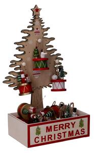 Albero espositore legno naturale c/12 decorazioni tamburo cm 18x12h32