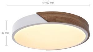 Brilagi - Lampada LED dimmerabile PILANA LED/48W/230V rovere/bianco diam. 40 cm + telecomando