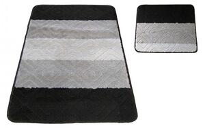 Tappetino antiscivolo nero in due pezzi 50 cm x 80 cm + 40 cm x 50 cm