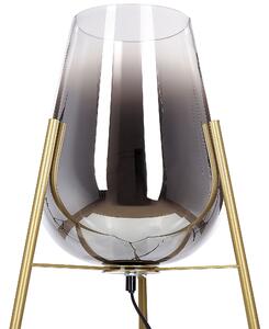 Lampada da terra in metallo con plafoniera vetro dorato 133 cm camera da letto soggiorno moderno contemporaneo Beliani