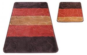 Set di due tappetini da bagno marrone-rosso 50 cm x 80 cm + 40 cm x 50 cm