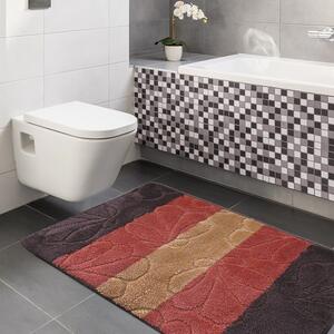 Set di due tappetini da bagno marrone-rosso 50 cm x 80 cm + 40 cm x 50 cm