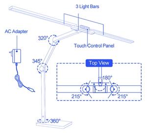 Brilagi-LED Lampada da tavolo dimmerabile a sfioramento VARIO LED/24W/230V 3000-6500K bianca