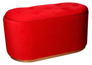 Puff contenitore velluto rosso cm82x42h41