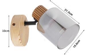 Brilagi - Faretto da parete HYGGE 1xE14/15W/230V legno/fumé