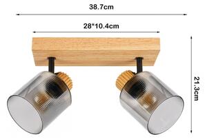 Brilagi - Faretto HYGGE 2xE14/15W/230V legno/fumé