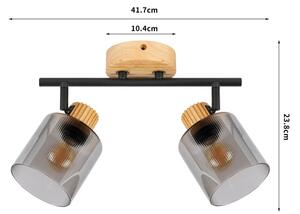Brilagi - Faretto HYGGE 2xE14/15W/230V legno/fumé