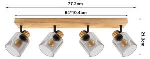 Brilagi - Faretto HYGGE 4xE14/15W/230V legno/fumé