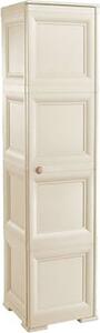 Tontarelli Armadio da Esterno / Balcone in Plastica Antipioggia 1 anta 3 ripiani Dimensioni 40x43x164 cm colore Angora