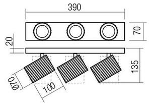 Redo 01-3406 - Faretto DELPHI 3xGU10/7W/230V nero