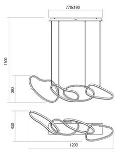 Redo 01-3390 - LED Lampada a sospensione dimmerabile su cavo BIAS LED/90W/230V nero