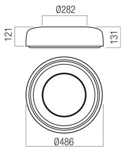 Redo 01-3722 - Plafoniera LED da soffitto DIP LED/30W/230V 48,6 cm nera