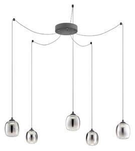 Redo 01-3487 -LED Lampadario dimmerabile su cavo KHADI 5xLED/5,2W/230V nero/fumé