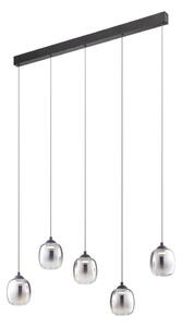 Redo 01-3490 - Lampadario LED dimmerabile sospeso su cavo KHADI 5xLED/5,2W/230V nero/fumé