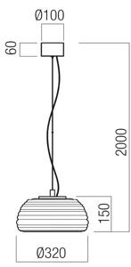 Redo 01-4540 - Lampadario dimmerabile LED a cavo ONDULA LED/12W/230V beige/fumé