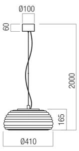 Redo 01-4543 - Lampadario a sospensione dimmerabile a cavo LED ONDULA, 16 W, 230 V, nero/fumé