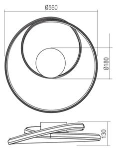 Redo 01-4357 - Plafoniera LED dimmerabile TORSION LED/40W/230V, bianco