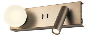 Redo 01-4662 - Applique da parete LED NORMA LED/5W/230V+LED/3W CRI90 USB bronzo