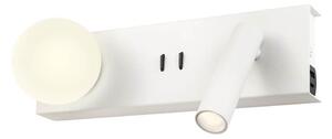 Redo 01-4660 - Applique da parete LED NORMA LED/5W/230V + LED/3W CRI 90 USB bianca