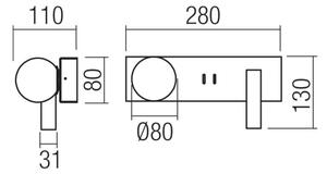 Redo 01-4661 - Lampada da parete LED NORMA LED/5W/230V + LED/3W CRI 90 USB dorata