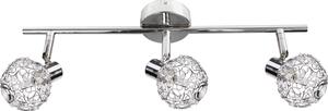 Lampada da soffitto COLLAR cromata 3xG9x40W con cristalli, dimensioni: 17x45x8 cm, IP20, Candellux