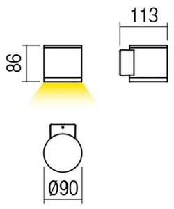 Redo 9596 - Applique da esterno LED ETA 6W/230V 3000K IP54, marrone