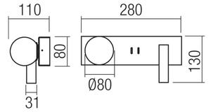 Redo 01-4660 - Applique da parete LED NORMA LED/5W/230V + LED/3W CRI 90 USB bianca