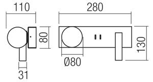 Redo 01-4662 - Applique da parete LED NORMA LED/5W/230V+LED/3W CRI90 USB bronzo