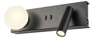Redo 01-4663 - Applique LED NORMA LED/5W/230V + LED/3W CRI 90 USB nera