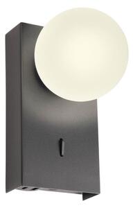 Redo 01-4659 - Applique da parete LED NORMA 5W 230V CRI 90 con USB, nero