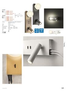 Redo 01-4661 - Lampada da parete LED NORMA LED/5W/230V + LED/3W CRI 90 USB dorata