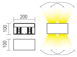 Redo 90300 - Applique da esterno LED VARY 4xLED/5W/230V 3000K IP54 bianca