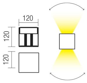 Redo 90296 - Applique LED da esterno VARY 2xLED/10W/230V IP54 antracite