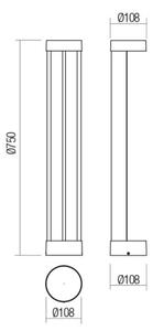 Redo 90365 - Lampada LED da esterno ZEUS LED/11,5W/230V 3000K 75 cm IP54 antracite