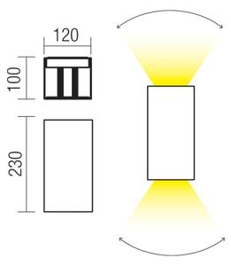 Redo 90552 - Applique LED da esterno VARY 2xLED/10W/230V 3000K IP54 bianca