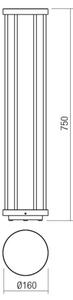 Redo 90579 - Lampada da esterno KALEN LED/8W/230V 3000K 75 cm IP65 antracite