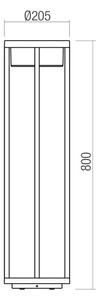 Redo 90676 - Lampada da esterno MAX LED/15W/230V 2700K 80 cm IP65 antracite