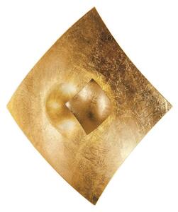 Applique Quadrangolo con oro in foglia, 18 x 18 cm