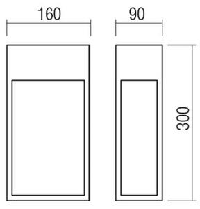 Redo 90604 - Applique da esterno LED STAND, 20 W / 230 V, IP65, marrone