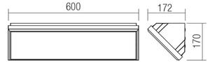 Redo 90678 - Applique da esterno LED MAKO, 65 W, 230 V, 3000 K, IP65, antracite