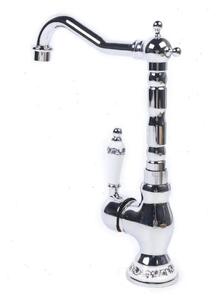 Rubinetteria da bagno - Miscelatore per lavabo - Miscelatore monocomando - Montaggio a filo - Acqua calda/fredda - Ottone - Attacco G3/8 - Argento