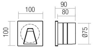 Redo 91195 - Luce orientativa da esterno LED BAST LED/2,5W/230V IP65 grigia