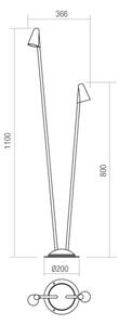 Redo 90711 - Lampada LED da esterno NIVALIS 2xLED/6,9W/230V 110 cm IP65 antracite