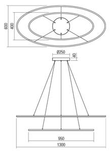 Redo 01-3343 - Lampadario sospeso dimmerabile a cavo LEO LED/115W/230V nero