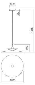 Redo 01-3049 - Lampadario a sospensione con cavo GUNNAR 1x E27/42W/230V diam. 50 cm arancione